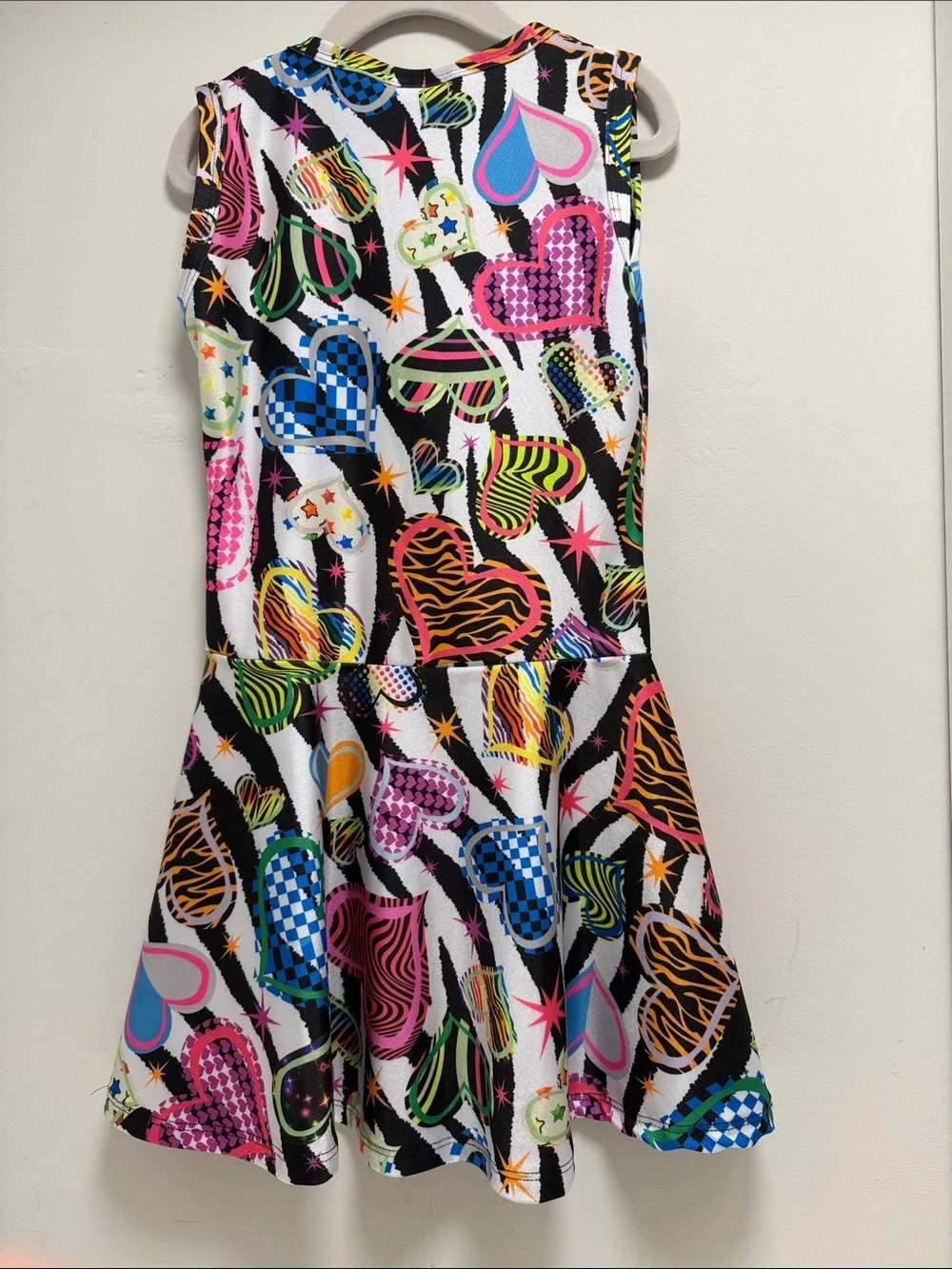 Dori Creations Multicolor Heart Print dress. Drop waist sz 6